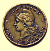 2 centavos argentinos 1885